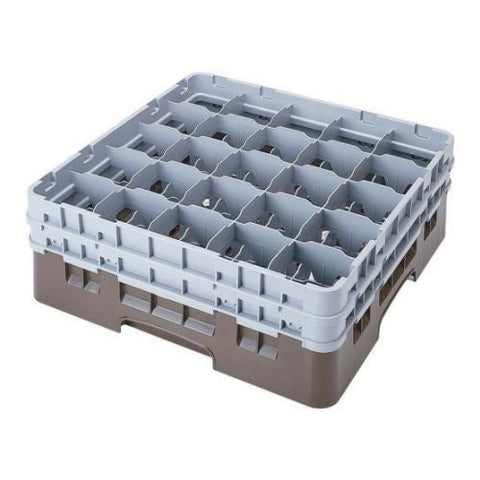 Cambro Camrack Soft Gray Full Size 25 Compartment Glass Rack, 19 3/4 x 19 3/4 x 13 3/4 inch -- 2 per case.
