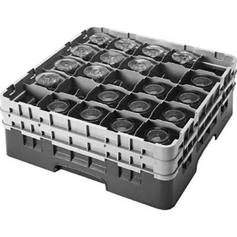 Cambro Camrack Polypropylene Teal Full Size 25 Compartment Glass Rack, 5 1/4 inch -- 4 per case.