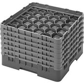 Cambro Camrack Polypropylene Rose Red Full Size 30 Compartment Glass Rack, 11 3/4 inch -- 2 per case.
