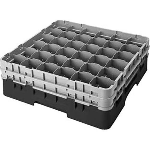 Cambro Camrack Polypropylene Black Full Size 36 Compartment Glass Rack, 6 1/8 inch -- 4 per case.