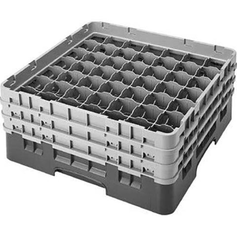 Cambro Camrack Polypropylene Black Full Size 49 Compartment Glass Rack, 6 7/8 inch -- 3 per case.