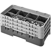 Cambro Camrack Polypropylene Navy Blue Half Size 8 Compartment Glass Rack, 6 7/8 inch -- 3 per case.