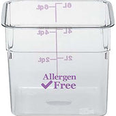 Cambro Camwear CamSquares Polycarbonate Allergen Free Purple Food Storage Container, 8 Quart -- 6 per case.