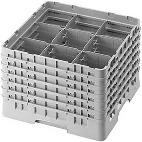Cambro Camrack Polypropylene Cranberry Full Size 9 Compartment Glass Rack, 11 3/4 inch -- 2 per case.