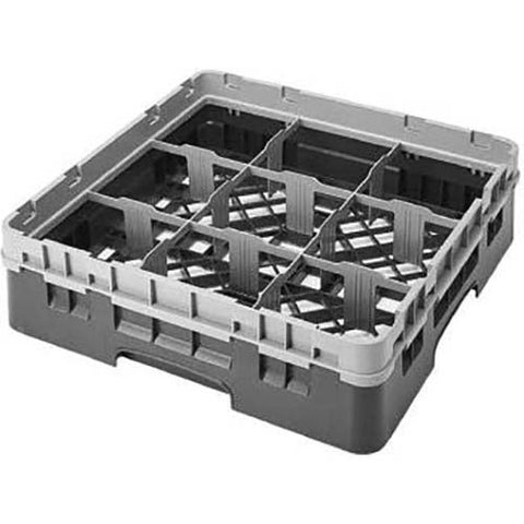 Cambro Camrack Polypropylene Navy Blue Full Size 9 Compartment Glass Rack, 3 5/8 inch -- 5 per case.