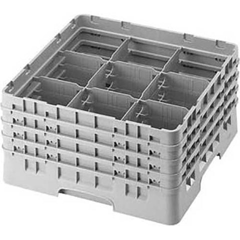 Cambro Camrack Polypropylene Cranberry Full Size 9 Compartment Glass Rack, 8 1/2 inch -- 2 per case.