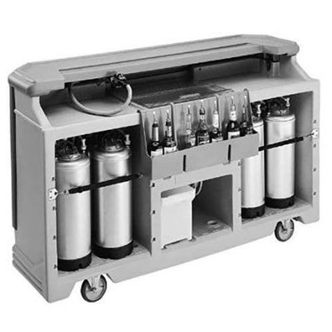 Cambro Granite Gray with Black Base Standard Style Complete Large Portable Beverage Bar CamBar, 72 3/4 x 26 x 48 inch.