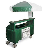 Camcruiser Large Vending Cart, Granite Green, 74 1/4 x 31 3/4 x 94 inch.