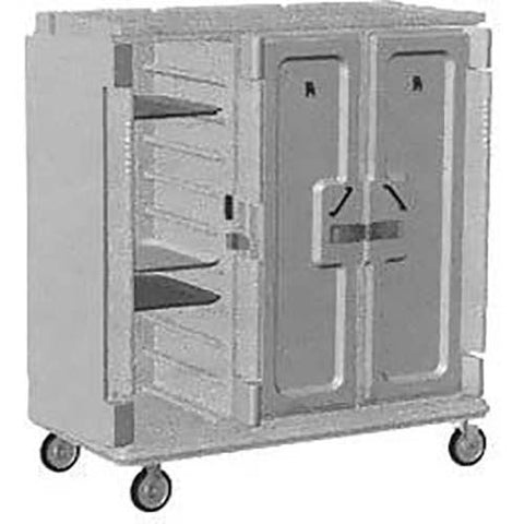 Cambro Granite Gray Tall Profile 3 Door 3 Compartment 30 Tray Meal Delivery Cart, 60 x 63 5/8 x 29 1/4 inch.