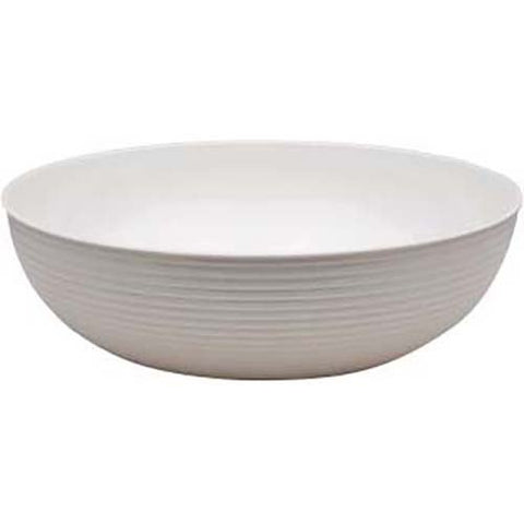 Cambro Camwear Polycarbonate White Round Ribbed Bowl, 3.2 Quart -- 12 per case.