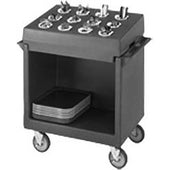 Cambro Black Cart and Rack Combination Cart with Cutlery Rack, 38 1/8 22 3/4 x 41 1/4 inch.