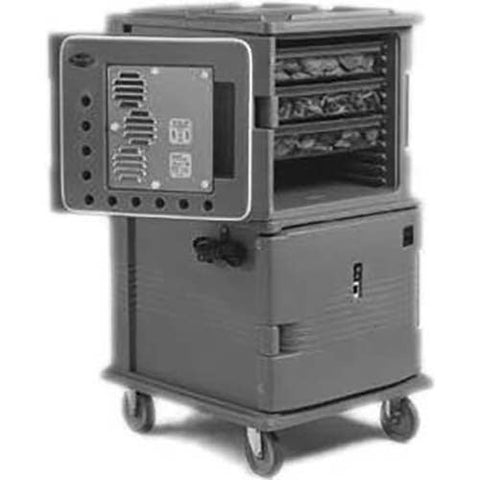 Cambro 110 Voltage Granite Gray 2 Compartment Hot Holding Insulated Ultra Camcart, 28 3/4 x 54 1/8 x 33 3/8 inch.