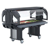 Cambro Hot Red Versa Food Bar with Low Height and Standard Casters, 6 Feet.
