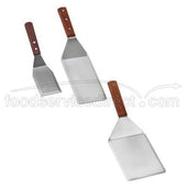 Tablecraft Stainless Steel Heavy Hamburger Turner with Wood Handle, 13 inch -- 12 per case