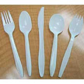 Goldmax Bronze Series White Polypropylene Medium Weight Spork, 14.5 x 9.5 x 6.5 inch -- 10 per case.