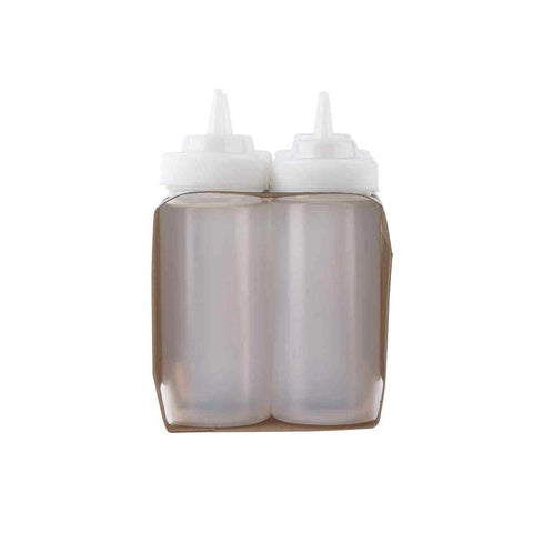 Tablecraft Widemouth Clear Mustard Squeeze Bottle, 16 Ounce Capacity -- 48 per case