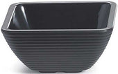Tablecraft Melamine Black Square Ribbed Ramekin, 4 Ounce -- 12 per case.