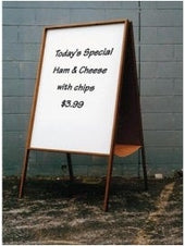 American Metalcraft Large Mahogany Sandwich Board, 30 x 54 inch.