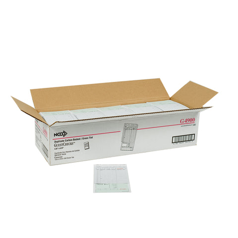 National Checking Company Carbon Backed Guest Check Board - 2 Part Green, 16 Line, 4.20 x 8.25 inch -- 2500 per case.