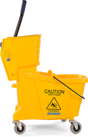 Flo-Pac® MOP BUCKET W/ SIDE PRESS WRINGER YELLOW 35 QT