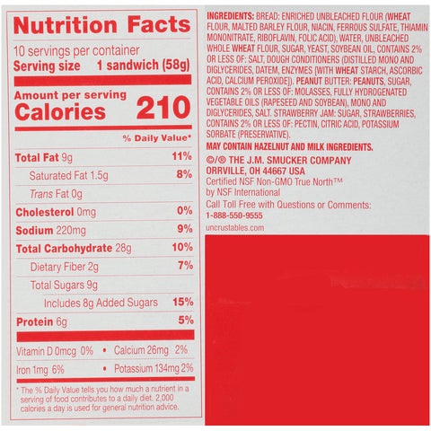 Uncrustables® SANDWICH PEANUT BUTTER & STRAWBERRY JELLY IW 2 OZ