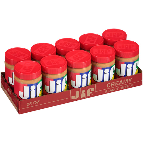 Jif Creamy Peanut Butter, 28 Ounce -- 10 per case.