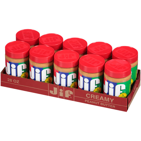 Jif Creamy Peanut Butter, 28 Ounce -- 10 per case.