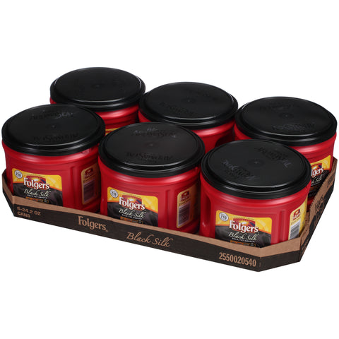 Coffee Caffeinated Ground Black Silk Canister