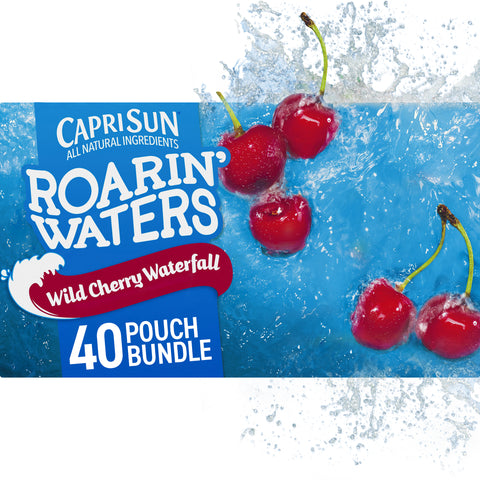 Capri Sun Roarin Waters Wild Cherry Flavored Beverage, 6 Fluid Ounce - 10 per pack -- 4 packs per case.