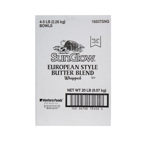 Ventura Foods SunGlow European Style Whipped Butter Blend, 5 Pound -- 4 per case.