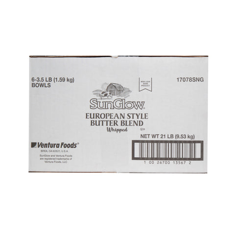 SunGlow European Style Whipped Butter Blend, 3.5 Pound -- 6 per case