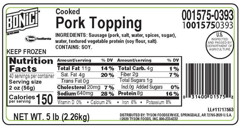 Sausage Pork Crumbles Breakfast Fc 1575-0393