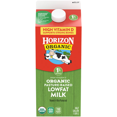 Horizon Organic 1 Percent Low Fat Milk, 64 Ounce -- 6 per case.