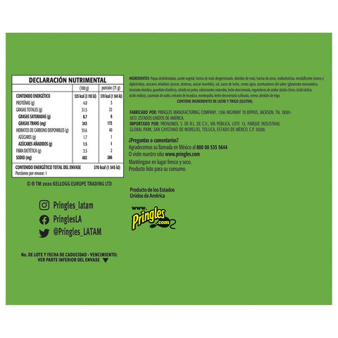 Pringles® CHIP POTATO SOUR CREAM & ONION GRAB & GO