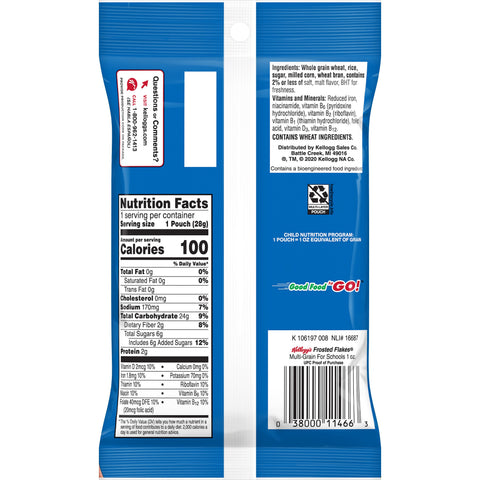 Kelloggs Frosted Flakes Multigrain Cereal, 1 Ounce -- 96 per case.