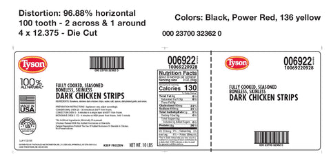 Tyson® CHICKEN LEG WHOLE STRIP FULLY COOKED 10069220928