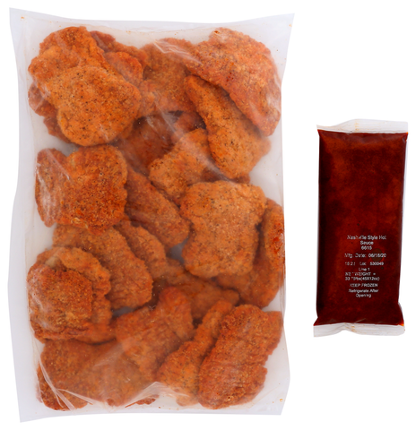 Chicken Thigh Fillet Breaded Nashville Hot Fc With 2/12 Oz Bags Of Sauce 42/3.75 Oz