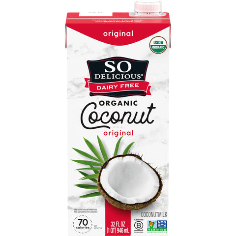 So Delicious Organic Original Coconut Milk Beverage, 32 Fluid Ounce -- 12 per case