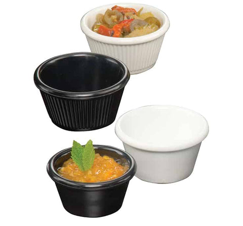 American MetalCraft RAMEKIN SMOOTH SIDE MELMINE BLACK 3 OZ