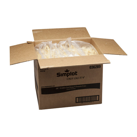 Infinity Deep V Crinkle Cut Fries, 5 Pound -- 6 per case.