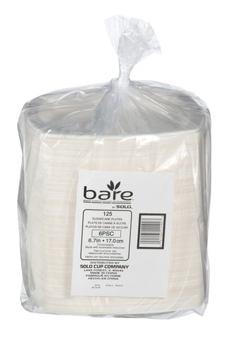SOLO Cup Company Bare Eco-Forward Dinnerware, 6 7/10 inch Plate, Ivory, 125/Pack
