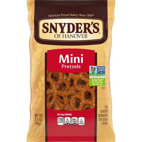 Snyders Of Hanover Mini Pretzel with Hole, 3.5 Ounce -- 8 per case.