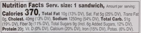Hillshire Farm Smoky Ham and Cheddar Wedge Sandwich, 0.381 Pound -- 10 per case