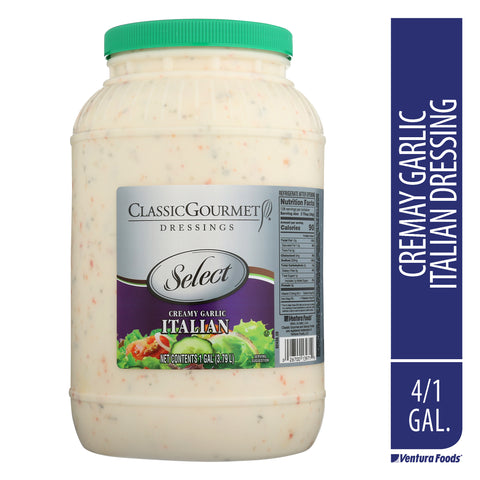 Ventura Foods Classic Gourmet Select Creamy Garlic Italian Salad Dressing, 4 Gallon.