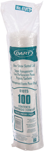 Lid Plastic Clear Straw Slot 9-10 Oz