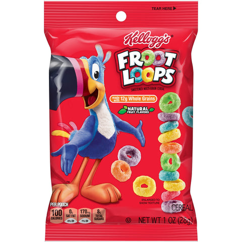 Kelloggs Froot Loops For Schools Cereal, 1 Ounce -- 96 per case.