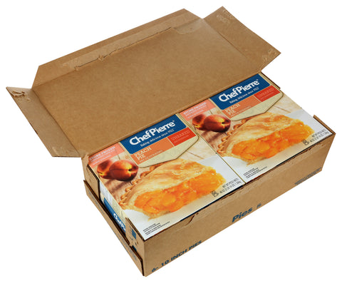 Sara Lee Chef Pierre Traditional Unbaked Peach Fruit Pie, 10 inch -- 6 per case.