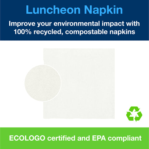 Tork 1 Ply White 1/4 Fold Universal Luncheon Napkin, 13 x 11.5 inch -- 6000 per case