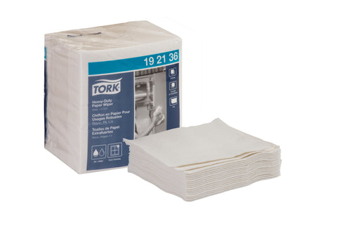 Tork White 1/4 Fold Heavy Duty Paper Wiper, 12.5 x 13 inch - 56 per pack -- 16 packs per case