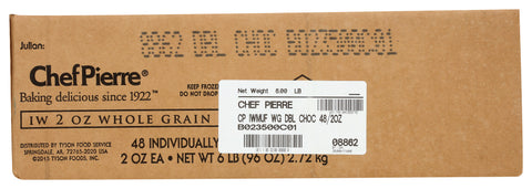 Chef Pierre Individually Wrapped Whole Grain Double Chocolate Muffin, 2 Ounce -- 48 per case.